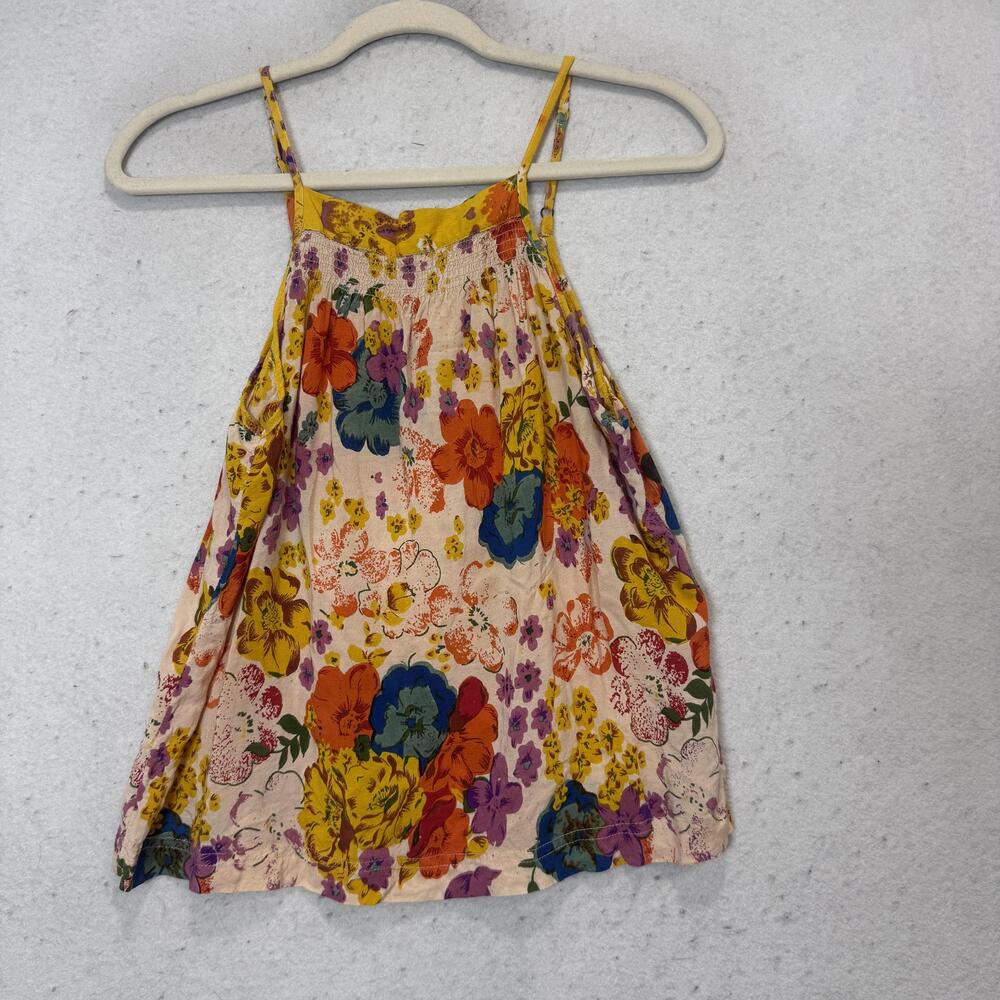 Anthropologie Tank Top Womens XS Multicolor Floral Halter Strappy Camisole Boho